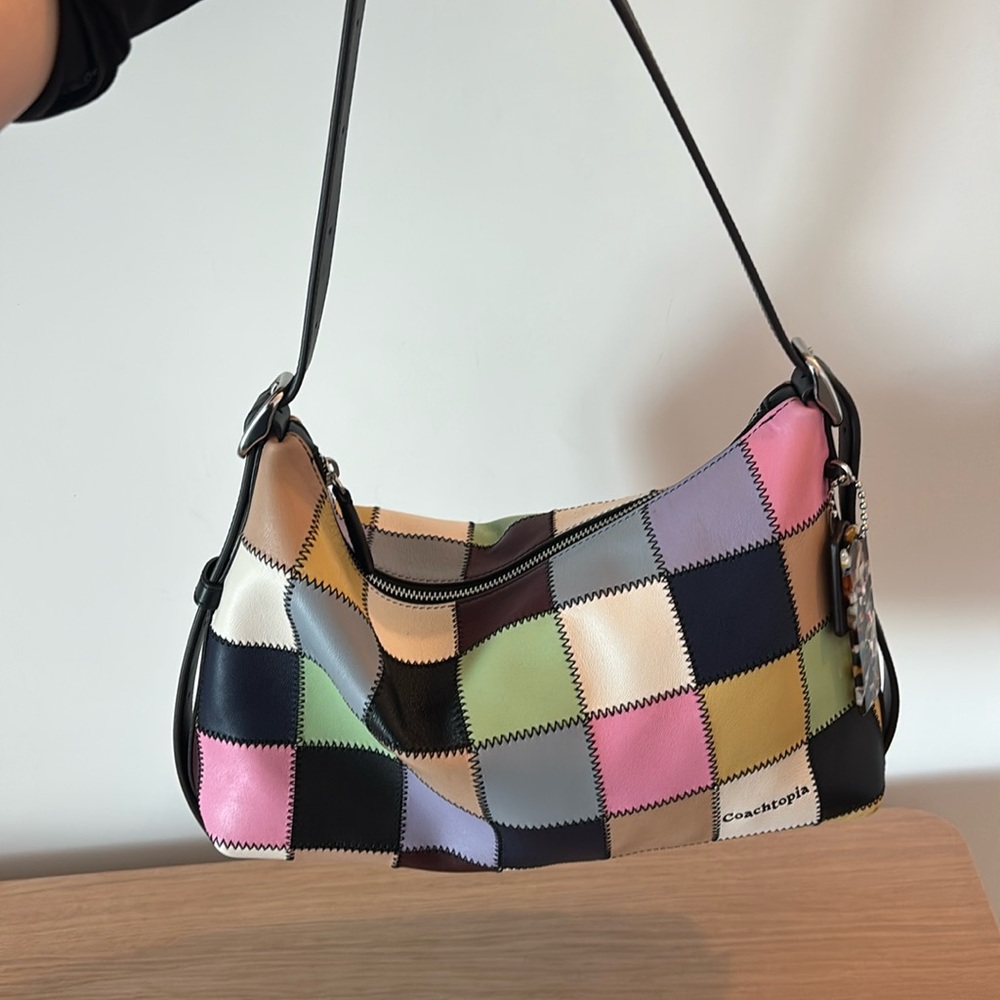 Alter/Ego Slouchy Shoulder Bag In Patchwork Multicolored Checkerboard Multi1 - Picture 14 of 17
